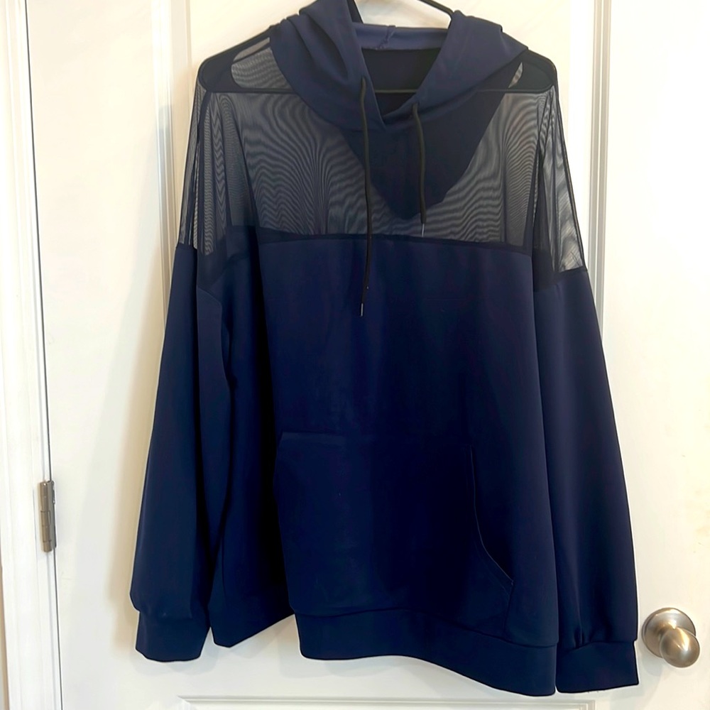 Mesh top hoodie from shein